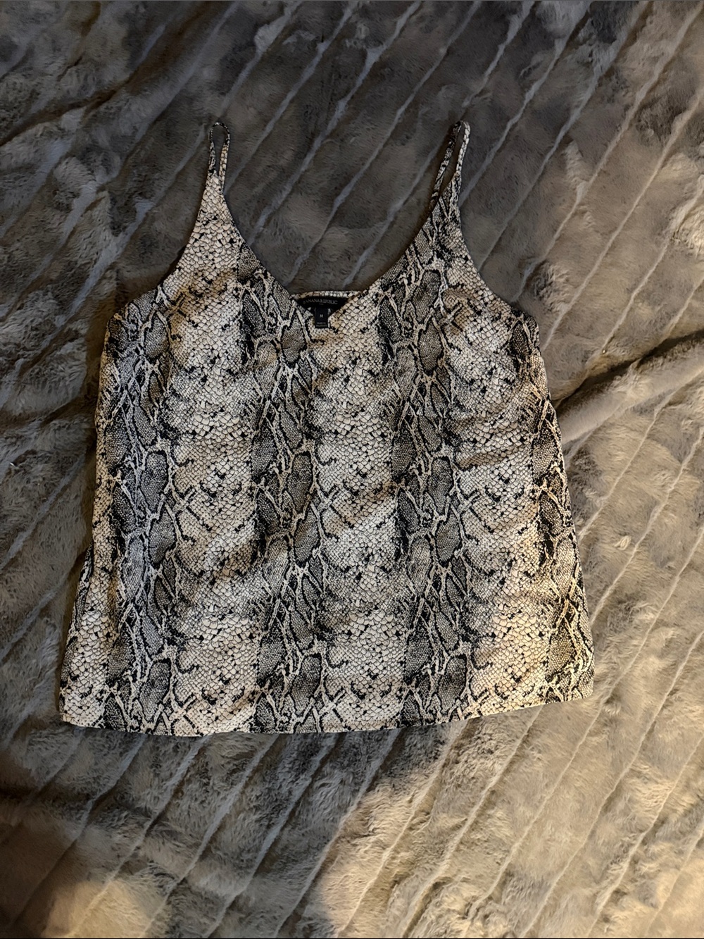 Banana Republic Snake-Print V-Neck Cami - Black & White